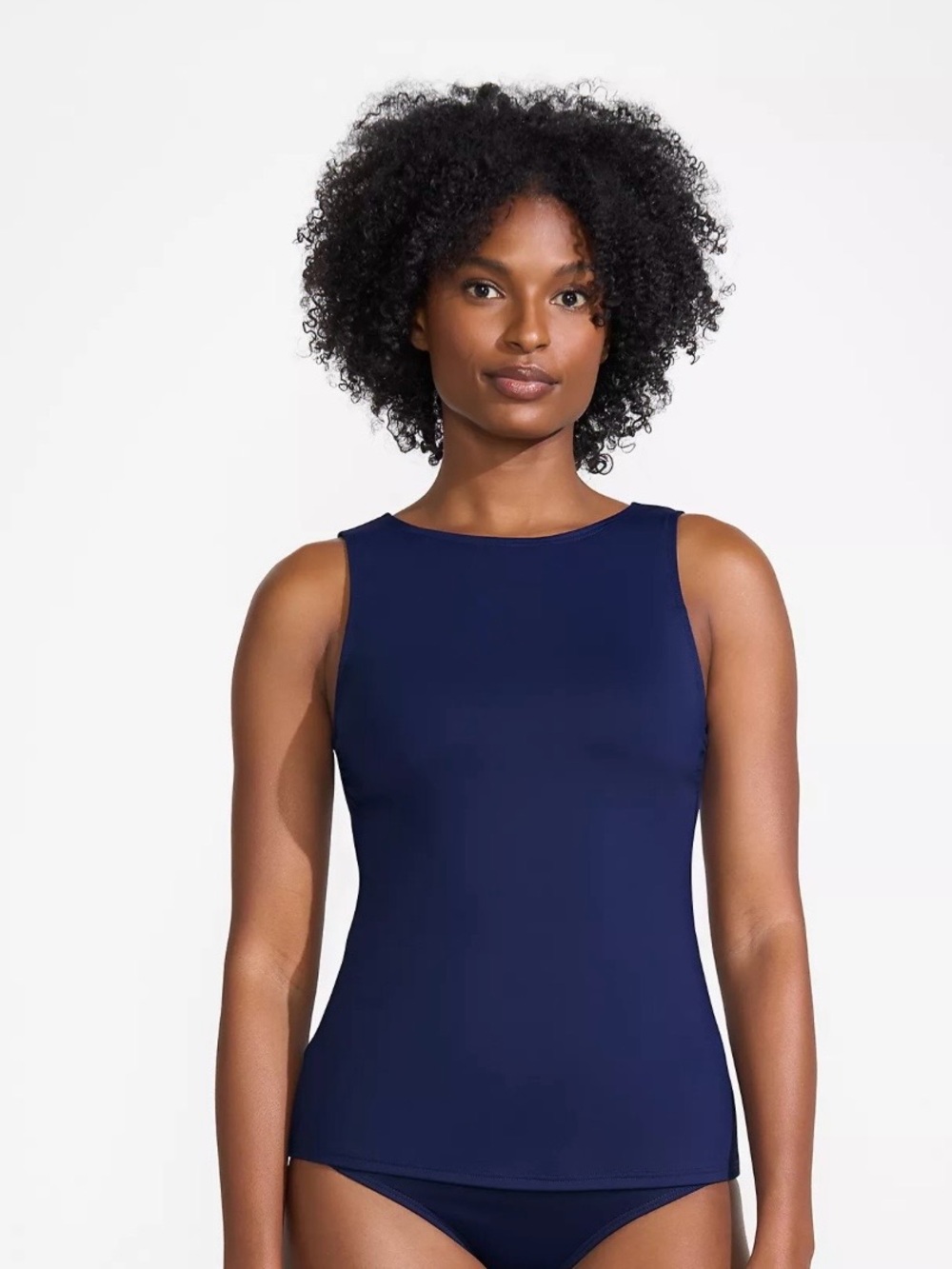 Lands' End Women's Navy Blue Tankini Top